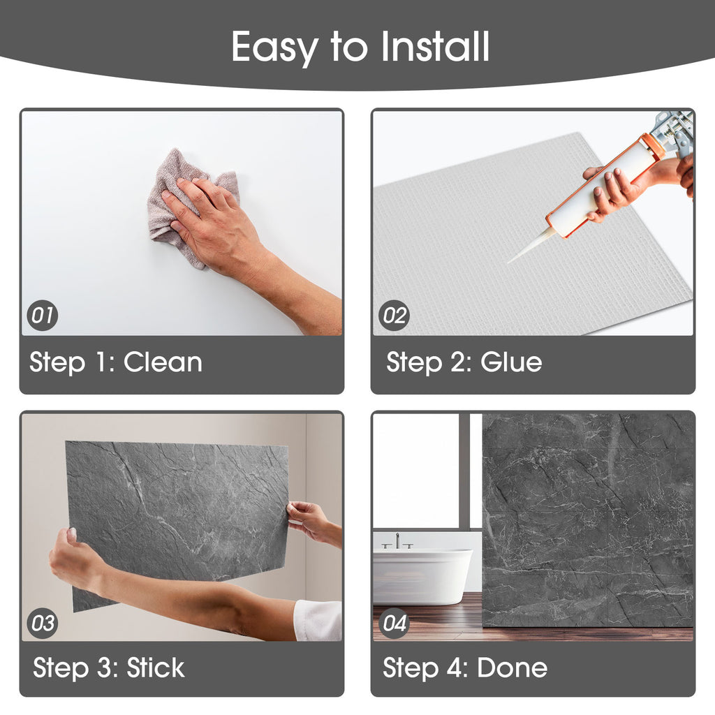 Natural Flexible Soft Stone Wall Panel, 20-Pack- Black