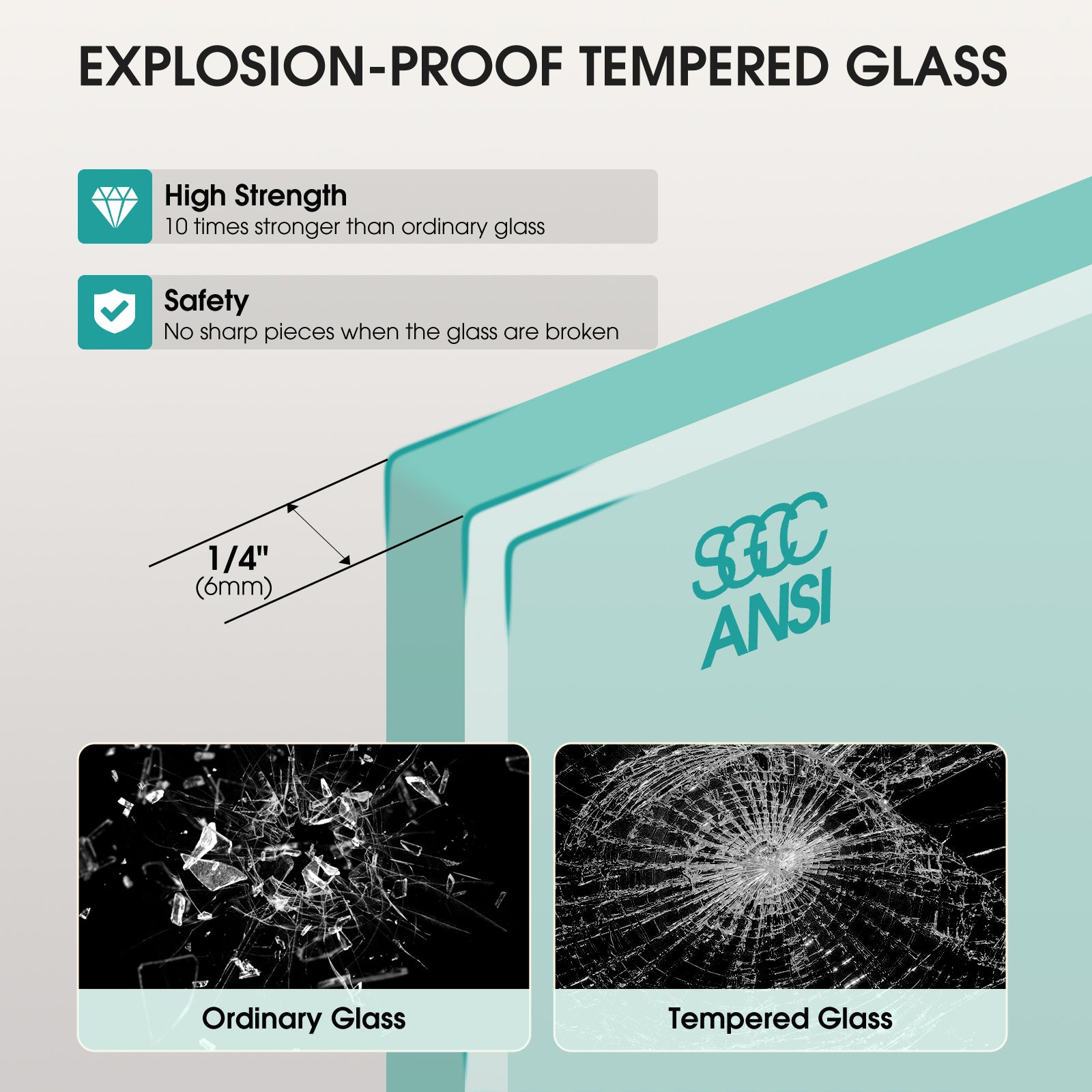 Frameless Shower Door - Square Tube