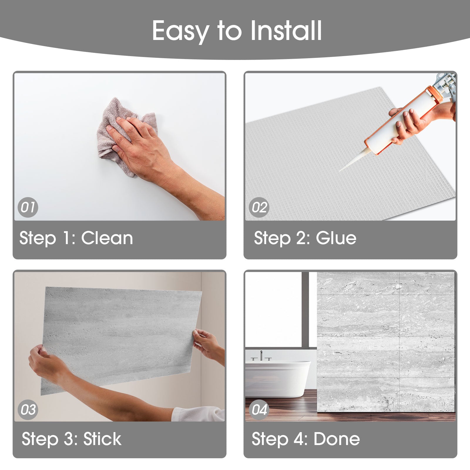 Natural Flexible Soft Stone Wall Panel, 20-Pack- Gray