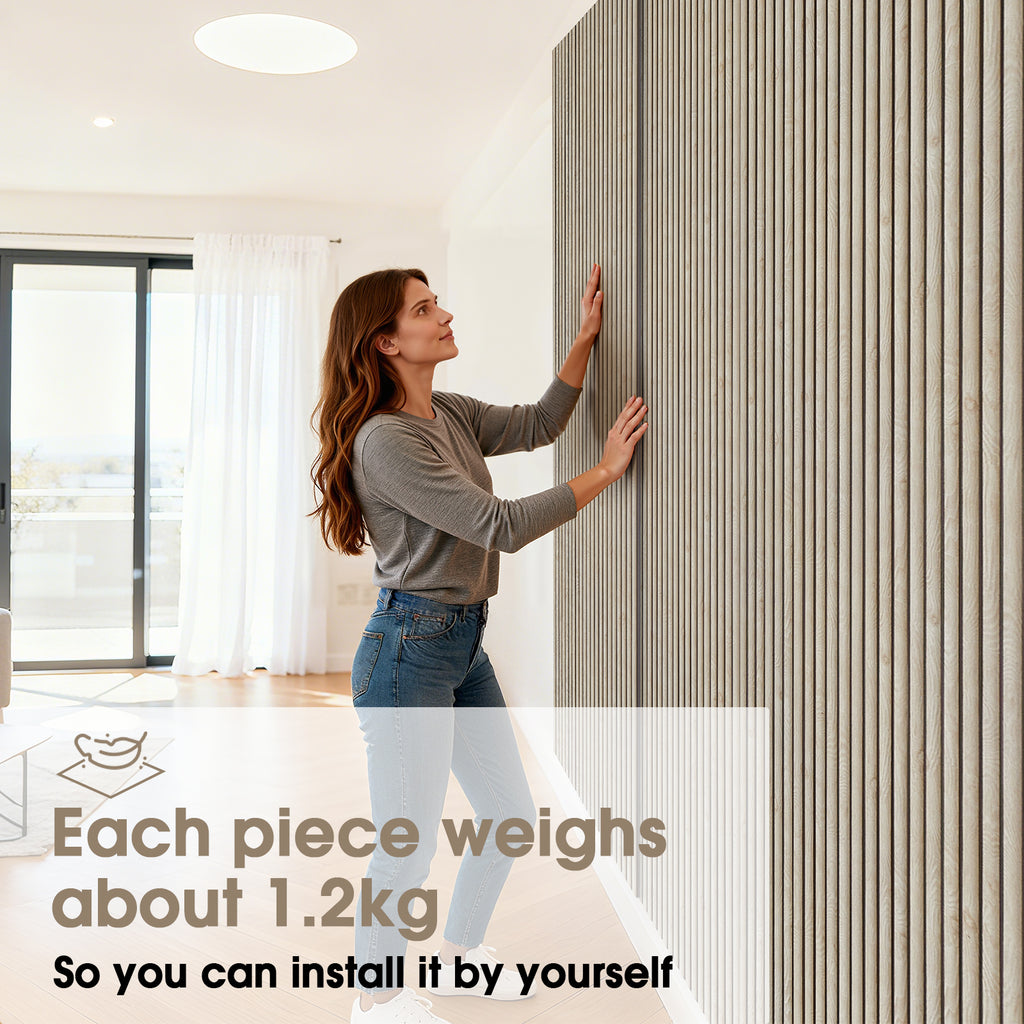 PS Wall Panels for Interior Wall Decor, 20-Pack 78.74×11.81 in.,-White Oak