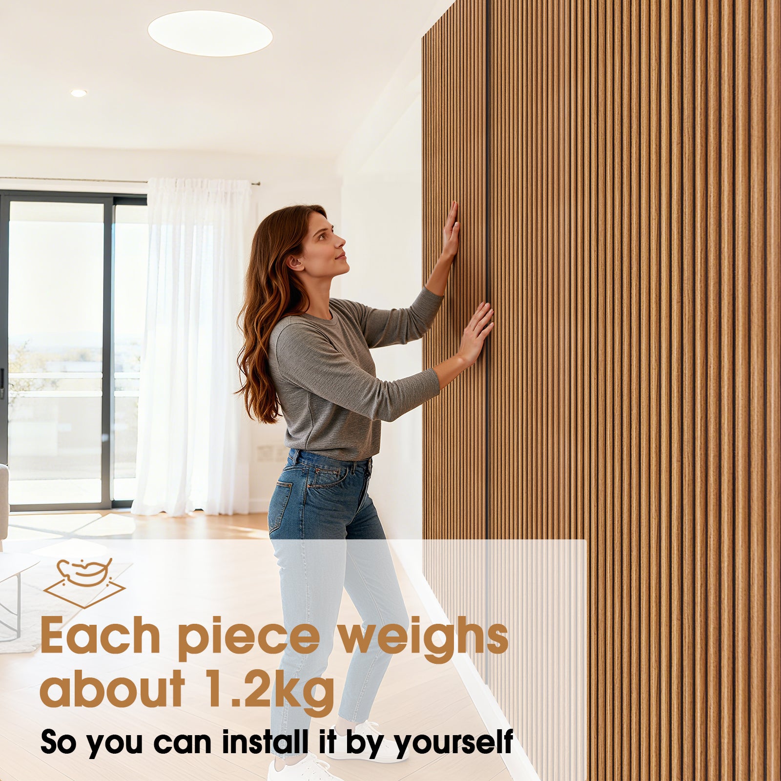 PS Wall Panels for Interior Wall Decor, 20-Pack 78.74×11.81 in.,-Teak