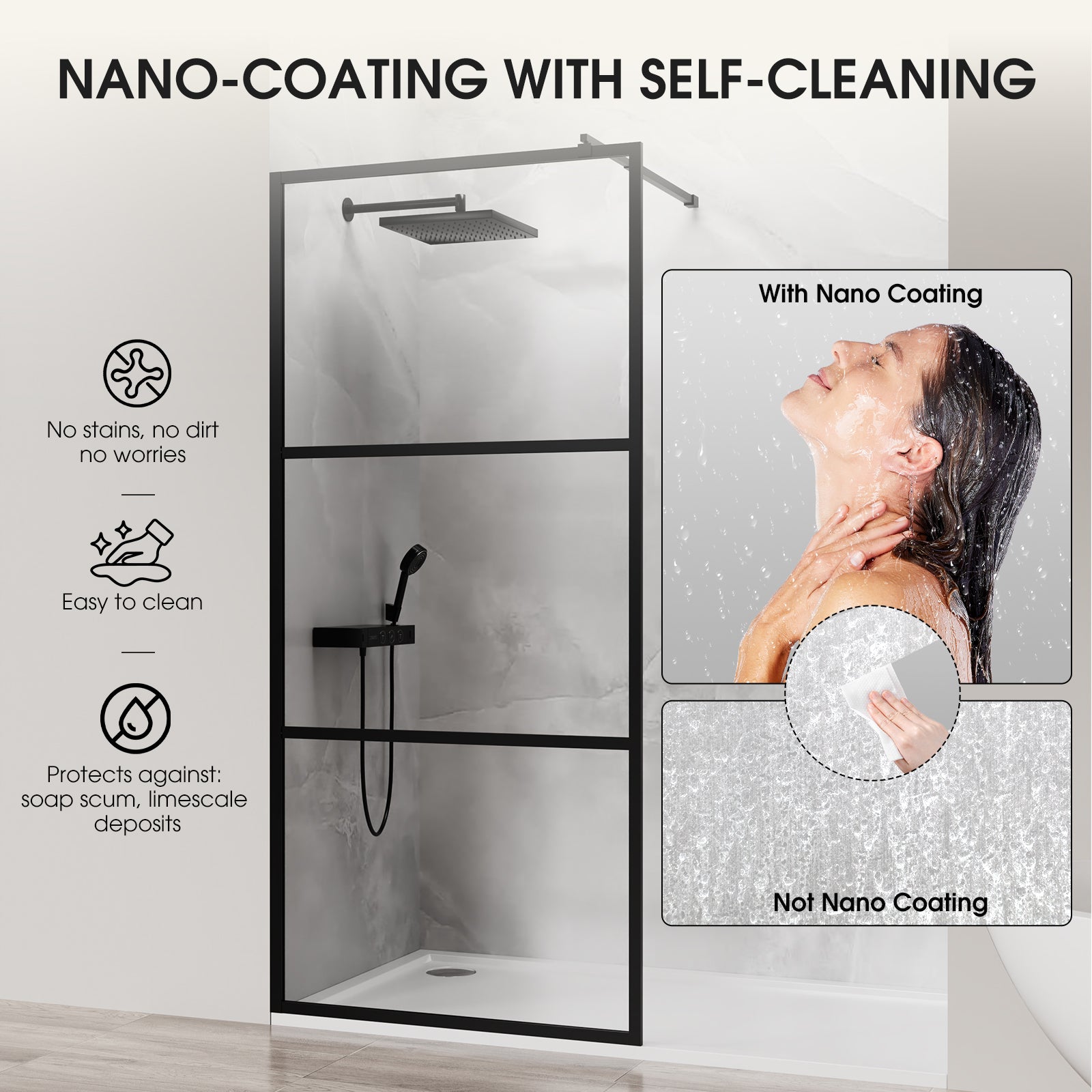 walk - in shower door