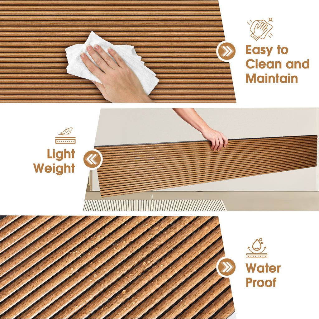PS Wall Panels for Interior Wall Decor, 20-Pack 78.74×11.81 in.,-Teak