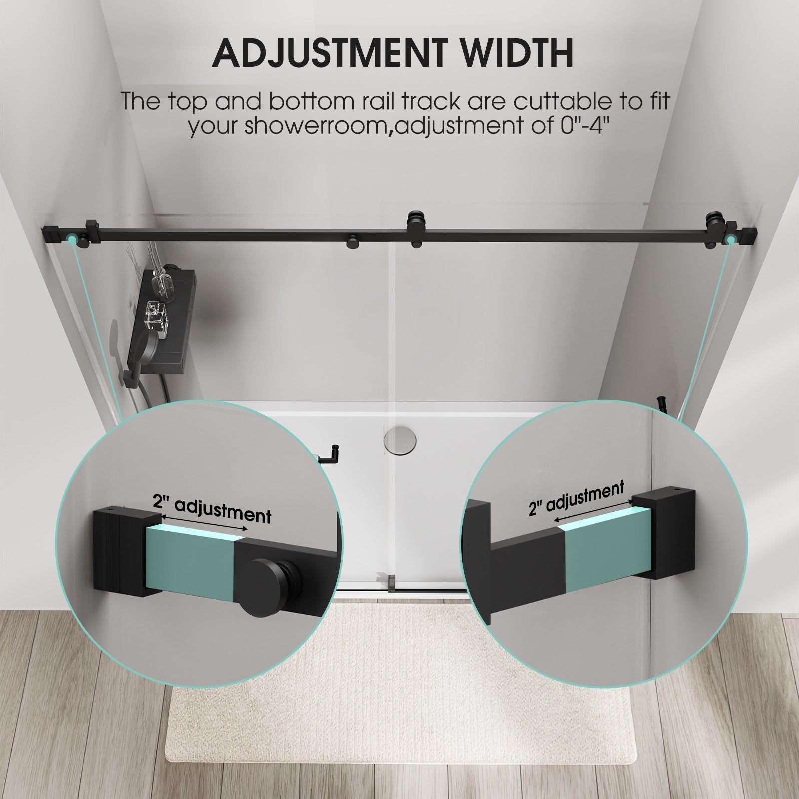 Frameless Shower Door - Square Tube