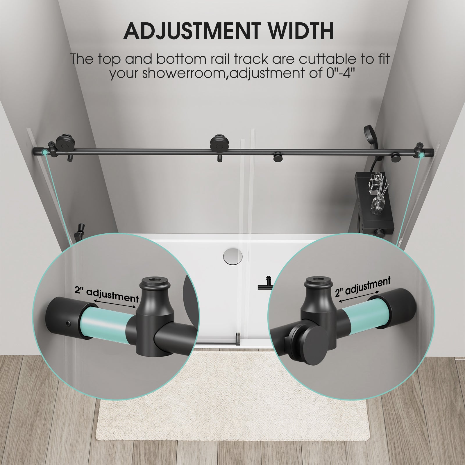 Frameless Shower Door - Round Tube