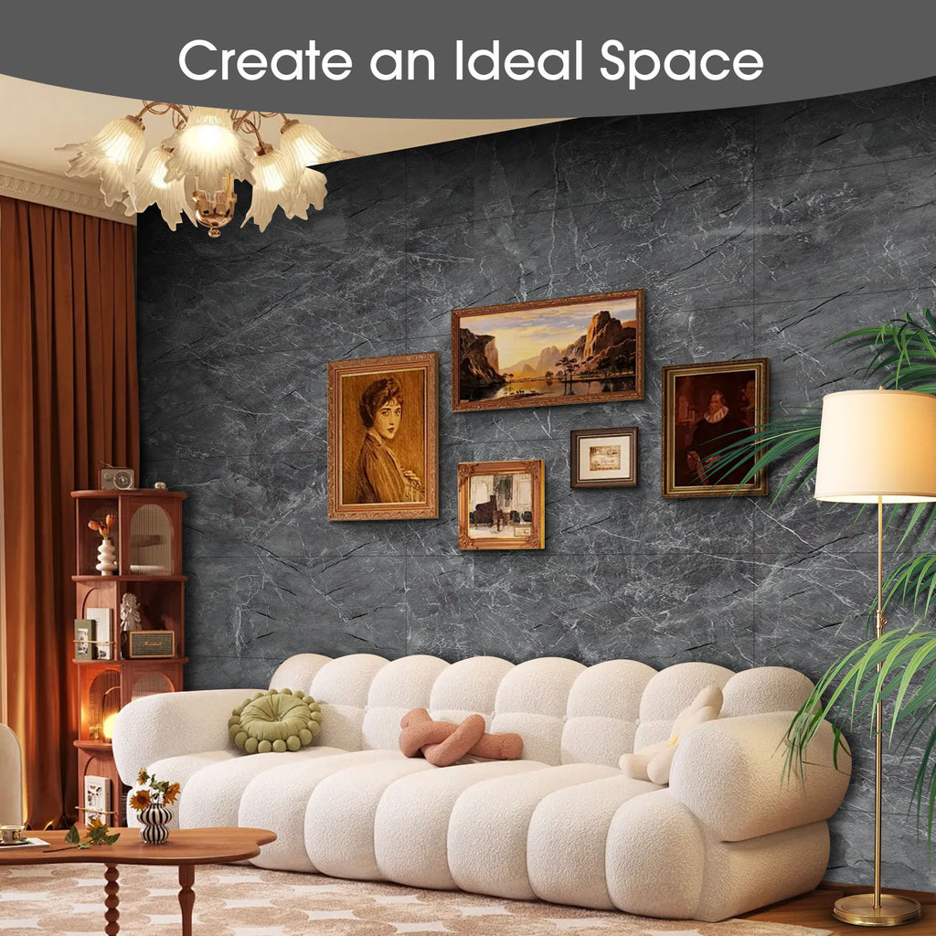 Natural Flexible Soft Stone Wall Panel, 20-Pack- Black