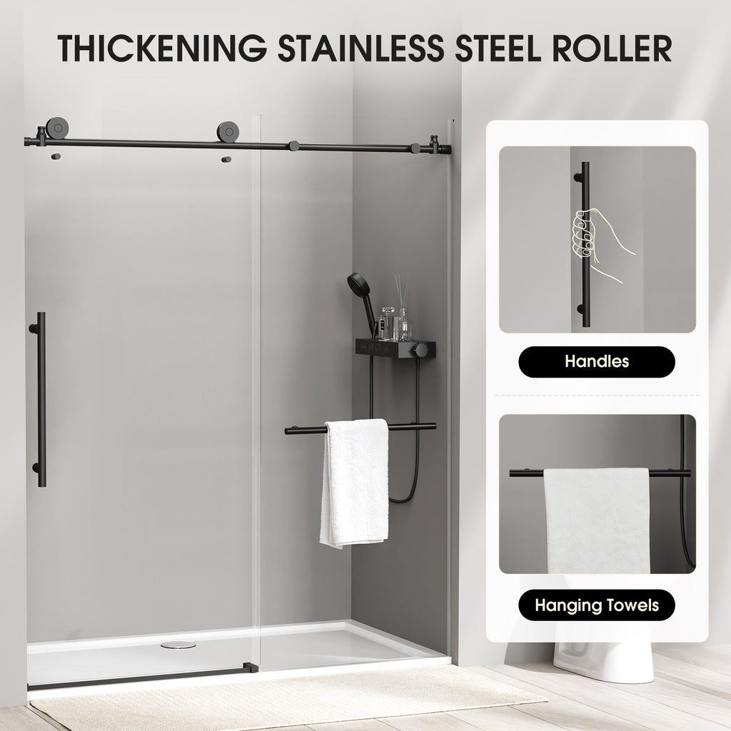 Frameless Shower Door - Round Tube
