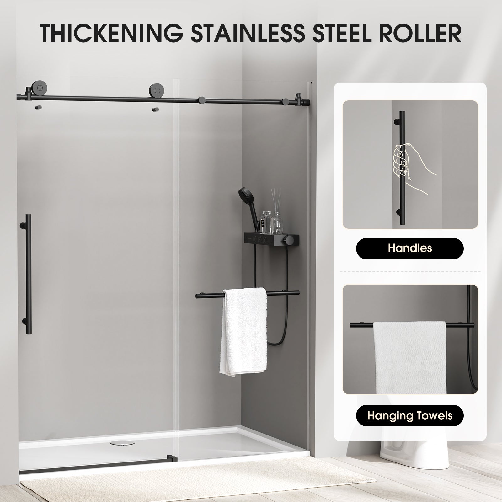 Frameless Shower Door - Round Tube