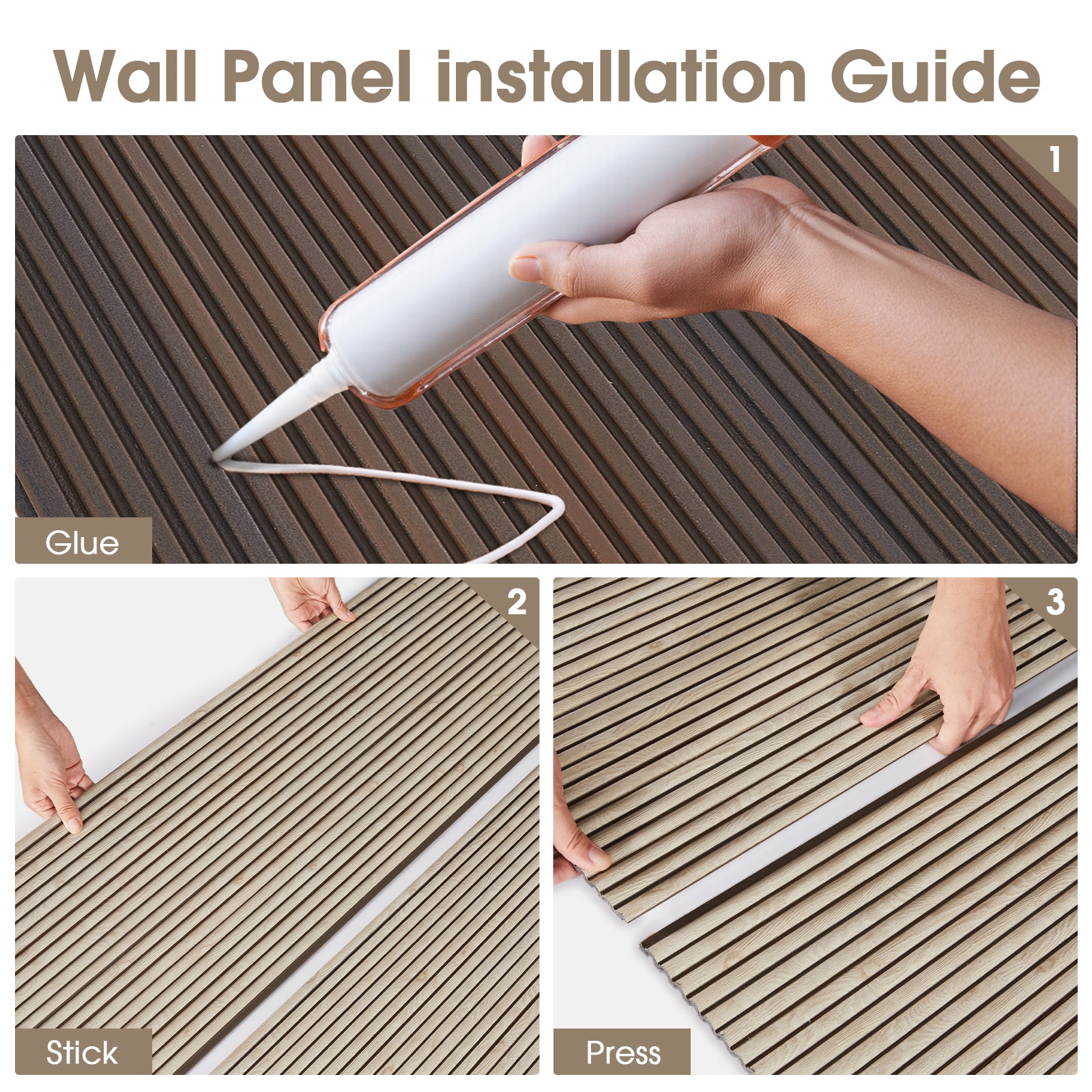 PS Wall Panels for Interior Wall Decor, 20-Pack 78.74×11.81 in.,-White Oak