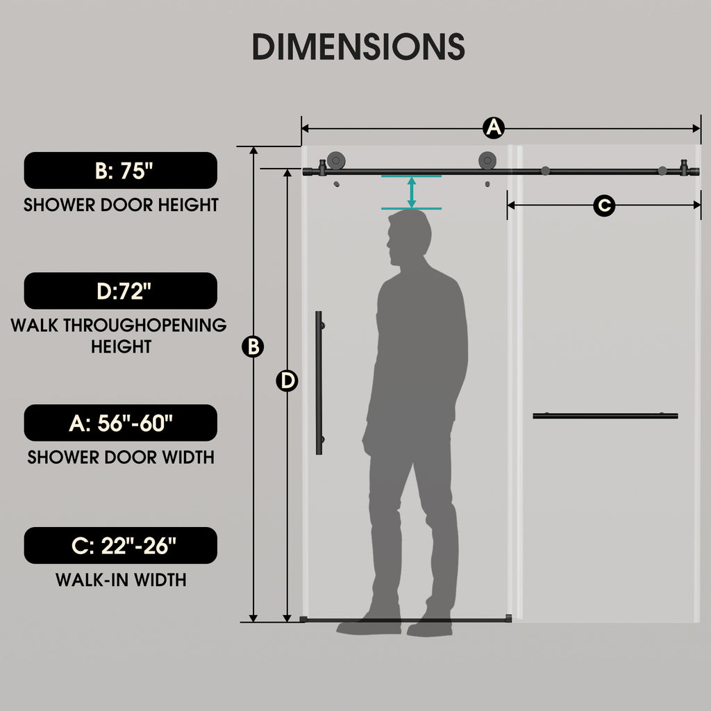 Frameless Shower Door - Round Tube