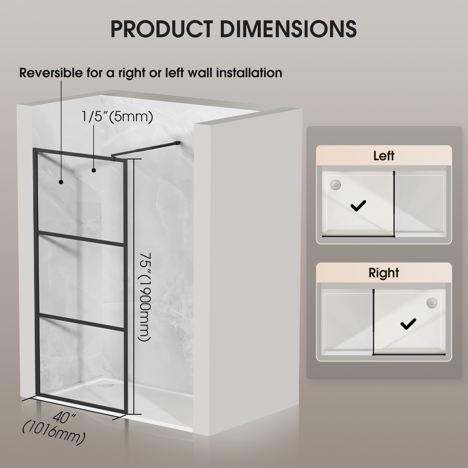 walk - in shower door