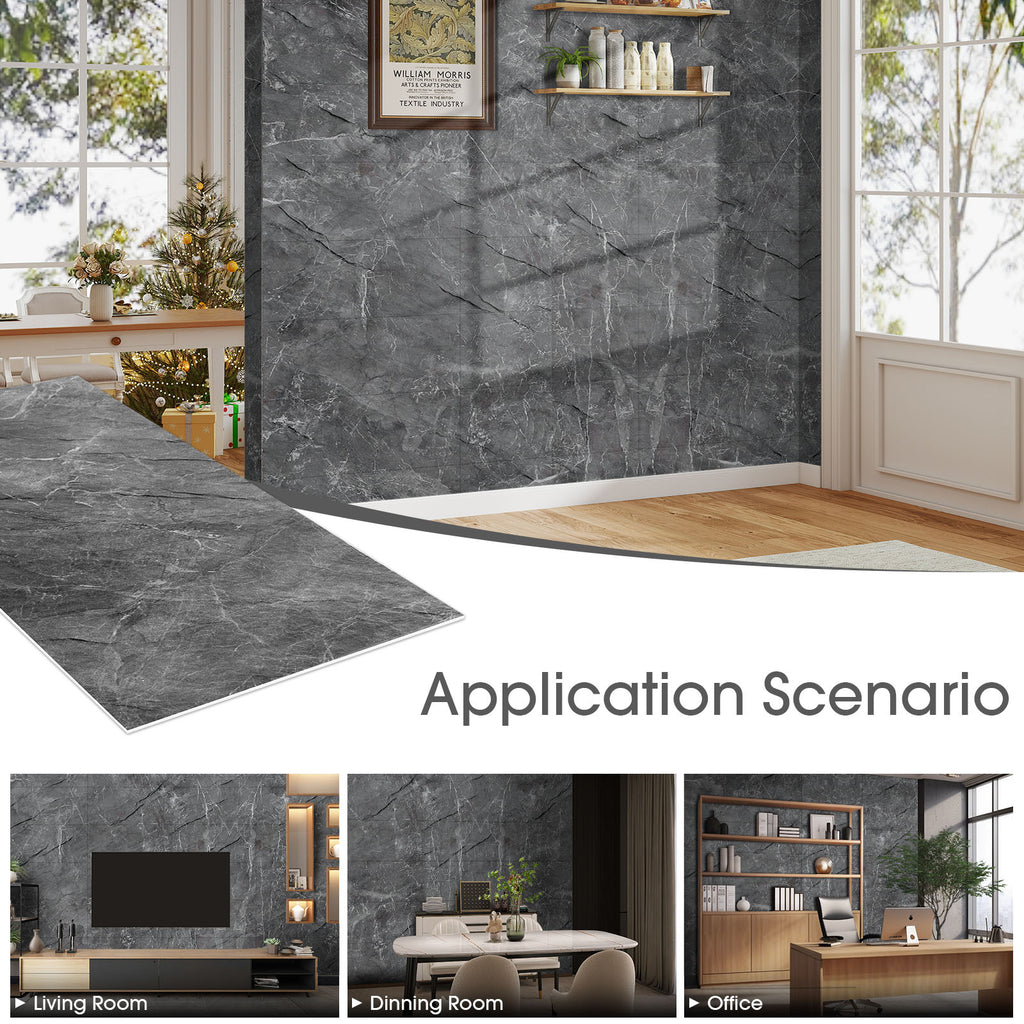 Natural Flexible Soft Stone Wall Panel, 20-Pack- Black